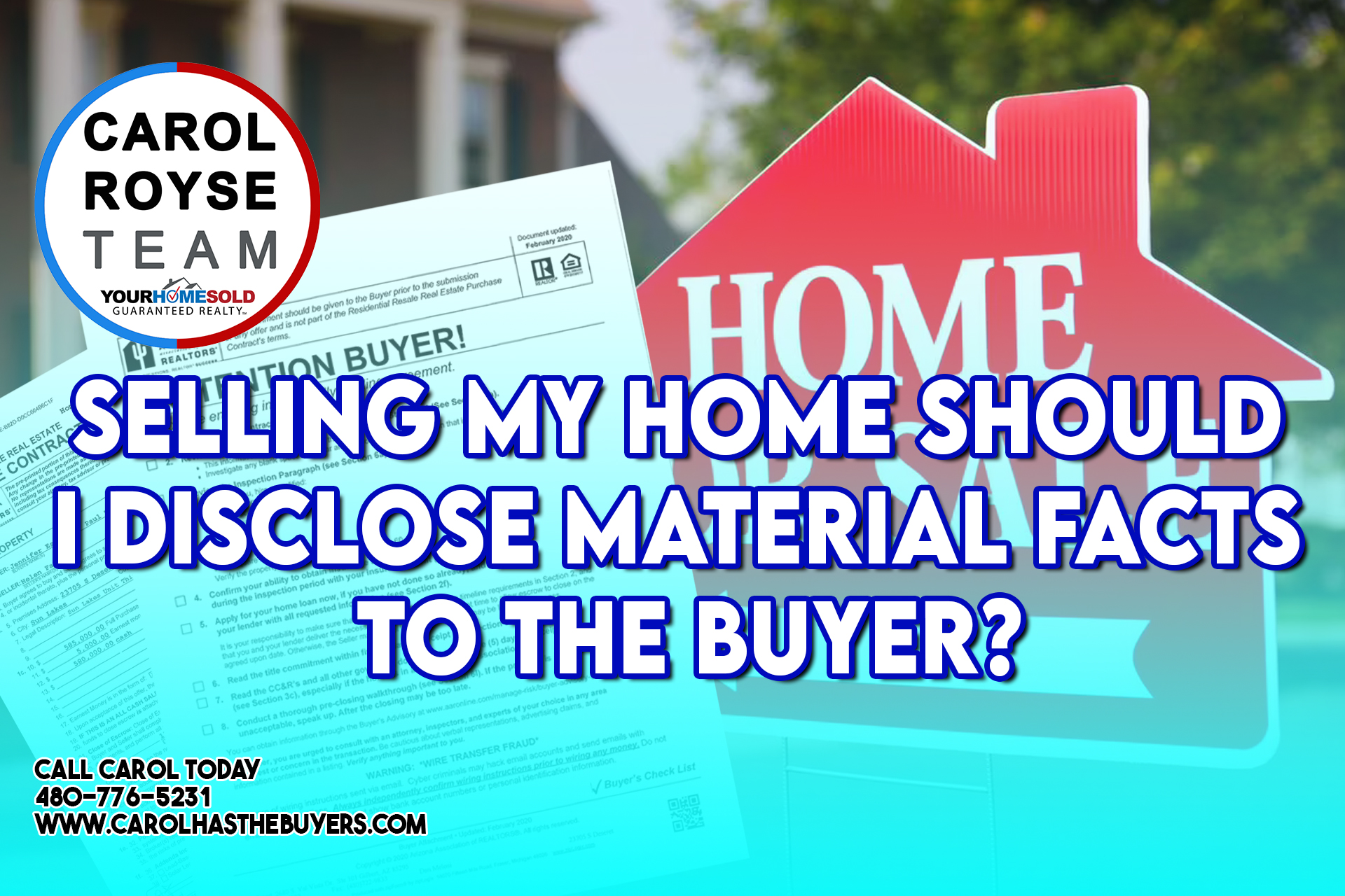 Selling my Home Should I Disclose Material Facts to the Buyer?